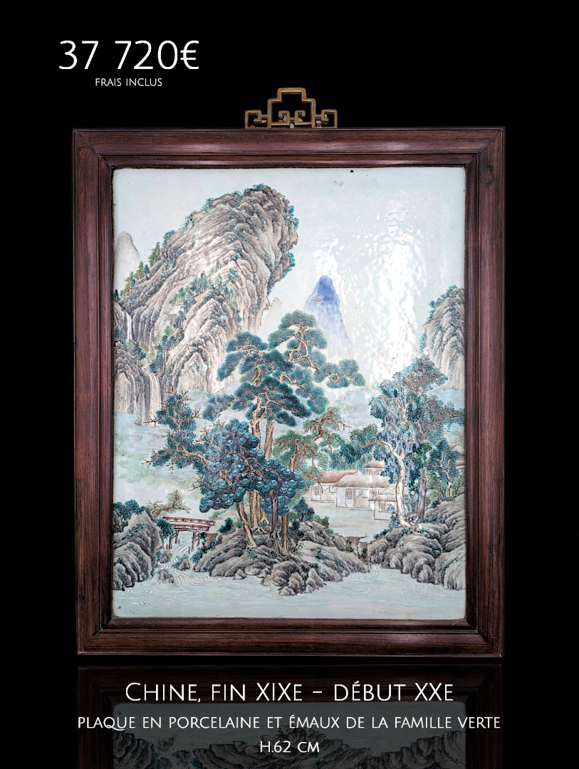 CHINE plaque en porcelaine
