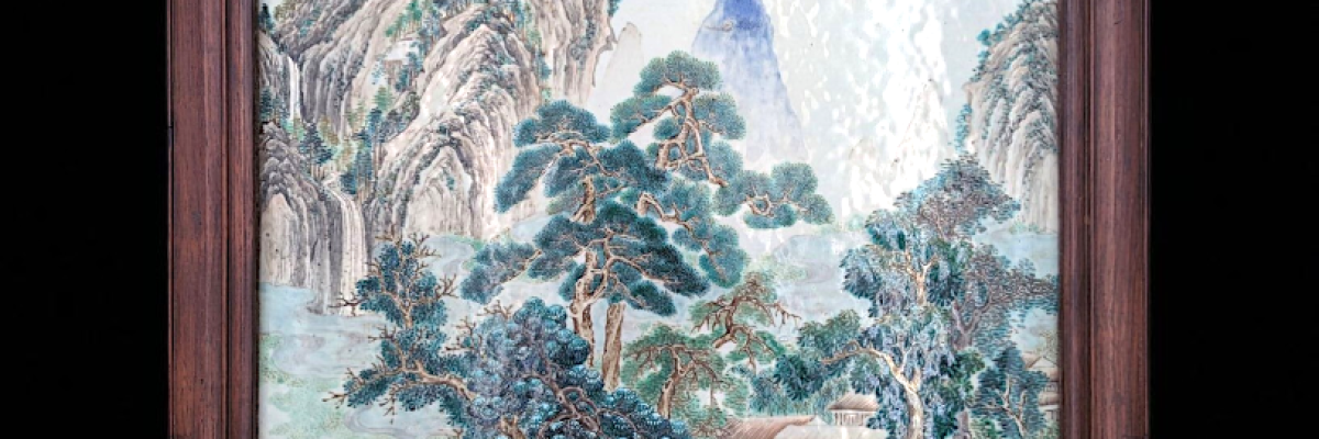 CHINE plaque en porcelaine