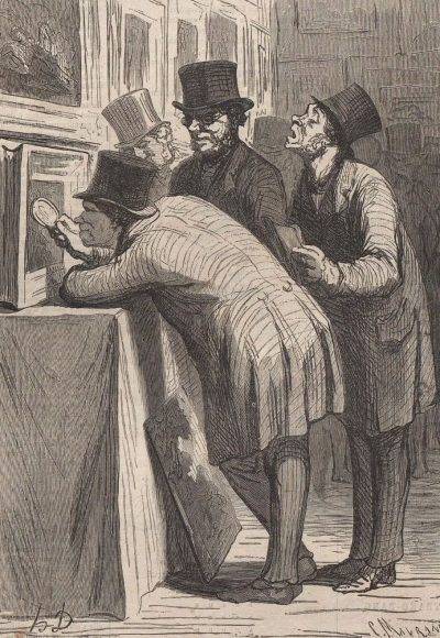 Les amateurs de tableaux, planche détachée du journal Le Charivari, par Honoré Daumier, 1842 2